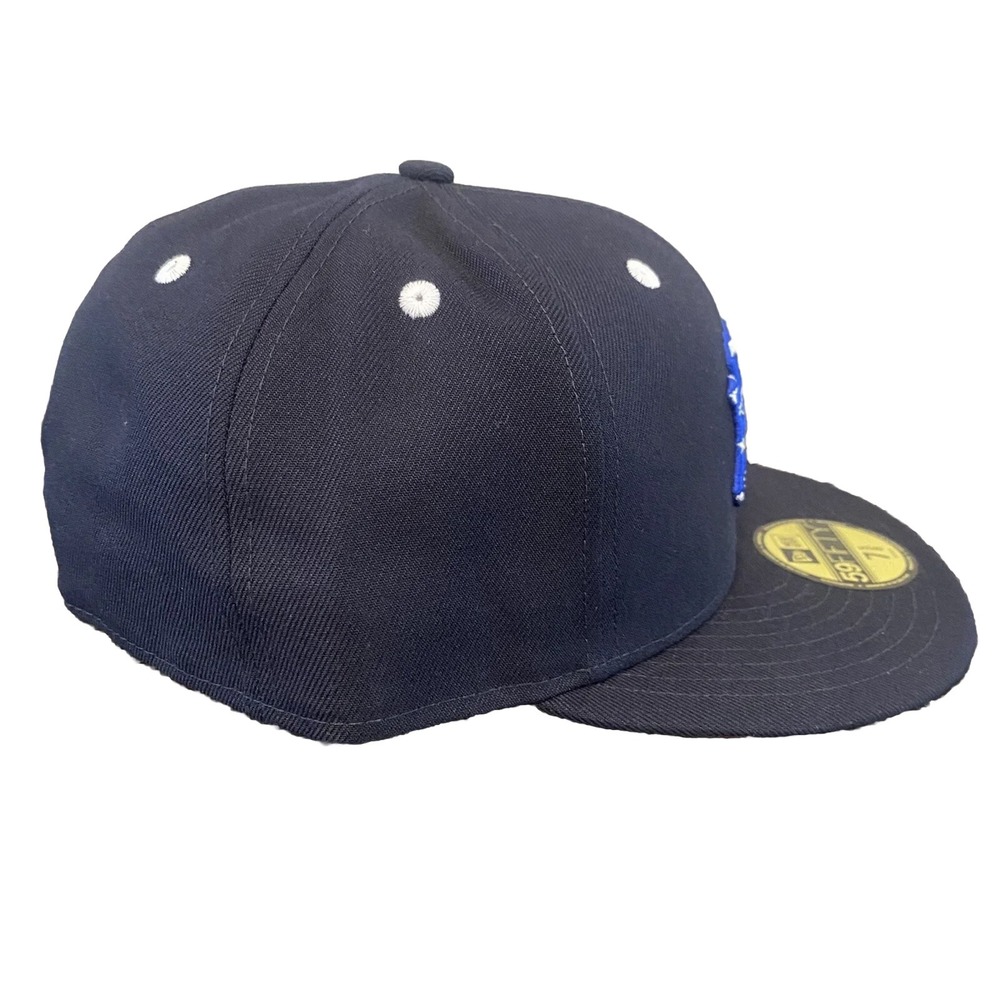 New Era New York Yankees Flag 59FIFTY Fitted Hat Cap Navy Blue Men's Size 7 5/8 - Picture 2 of 9